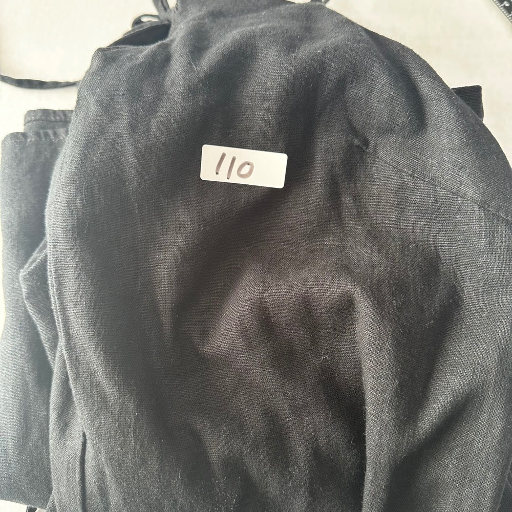 Universal Thread Black Linen Blend Smocked Back Midi Dress Sleeveless NWT L - Picture 6 of 6